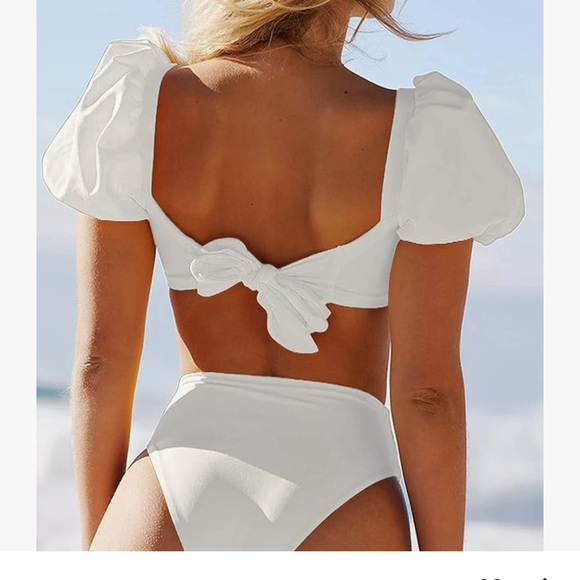 White Two-Piece Bathing Suit - Picture 2 of 2